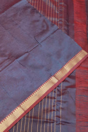 Mangalgiri silk cotton saree in two tone violet