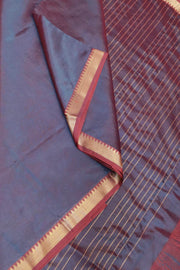 Mangalgiri silk cotton saree in two tone violet