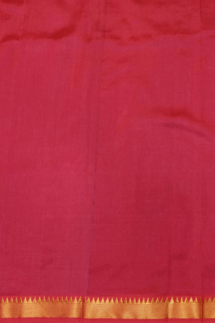 Mangalgiri silk cotton saree in purple with silver border