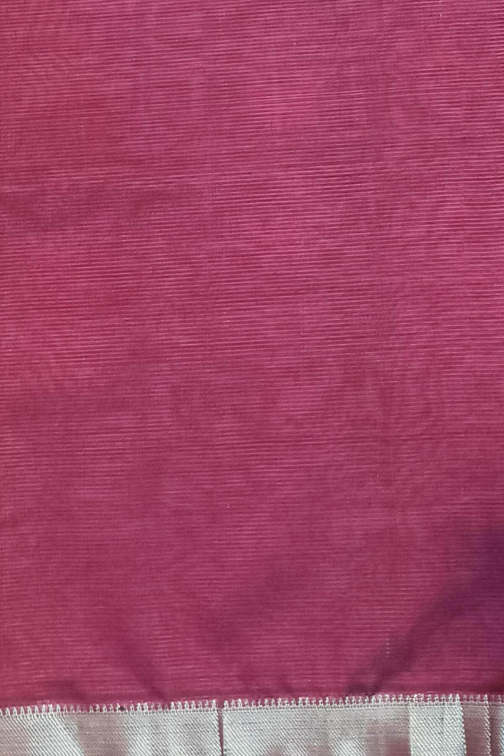 Mangalgiri silk cotton saree in snuff colour with silver border