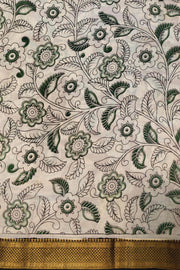 Mangalgiri silk cotton saree in maroon in kalamkari print
