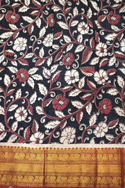 Mangalgiri silk cotton saree in  off white  in kalamkari print