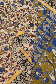 Mangalgiri silk cotton saree in off white  in  kalamkari print