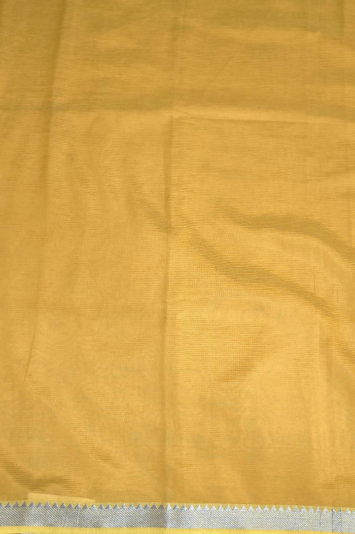 Mangalgiri silk cotton saree in light mustard