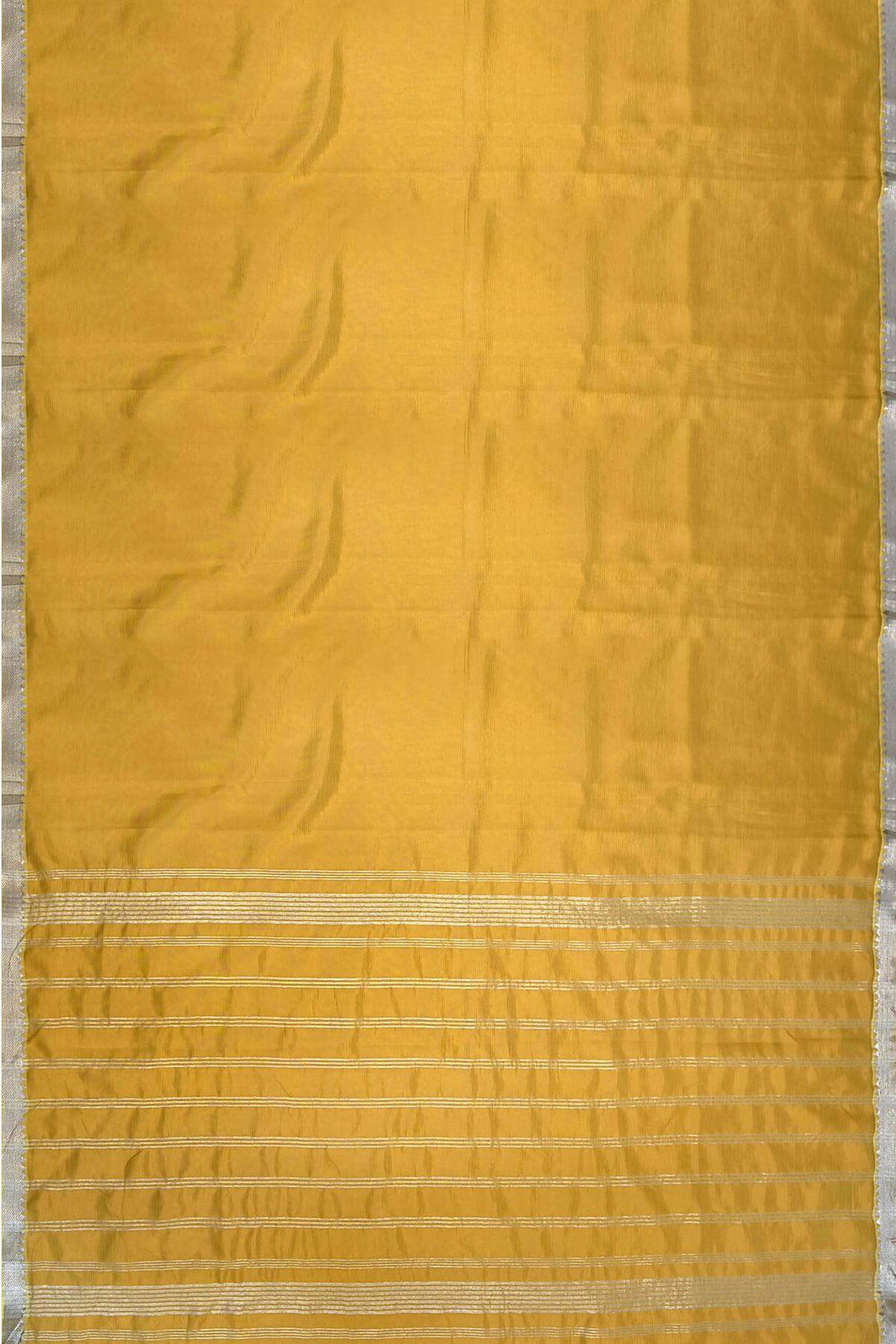 Mangalgiri silk cotton saree in light mustard