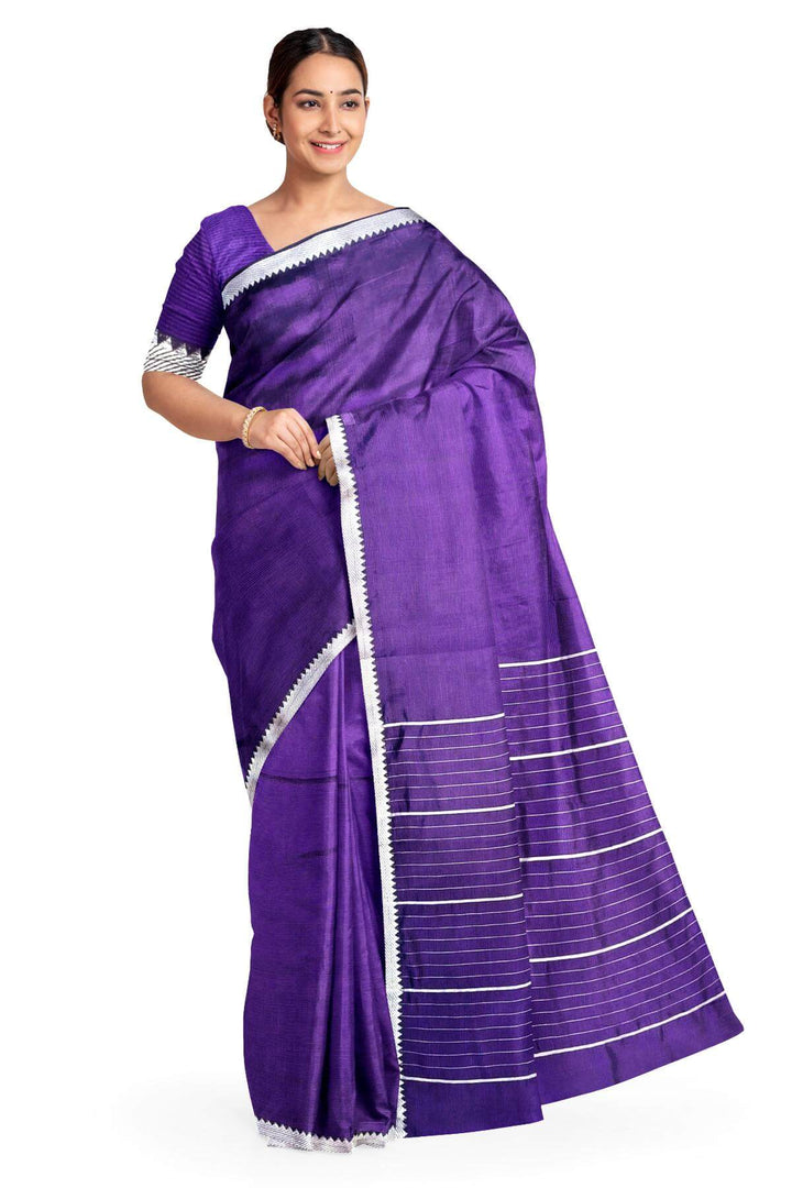 Mangalgiri silk cotton saree in violet