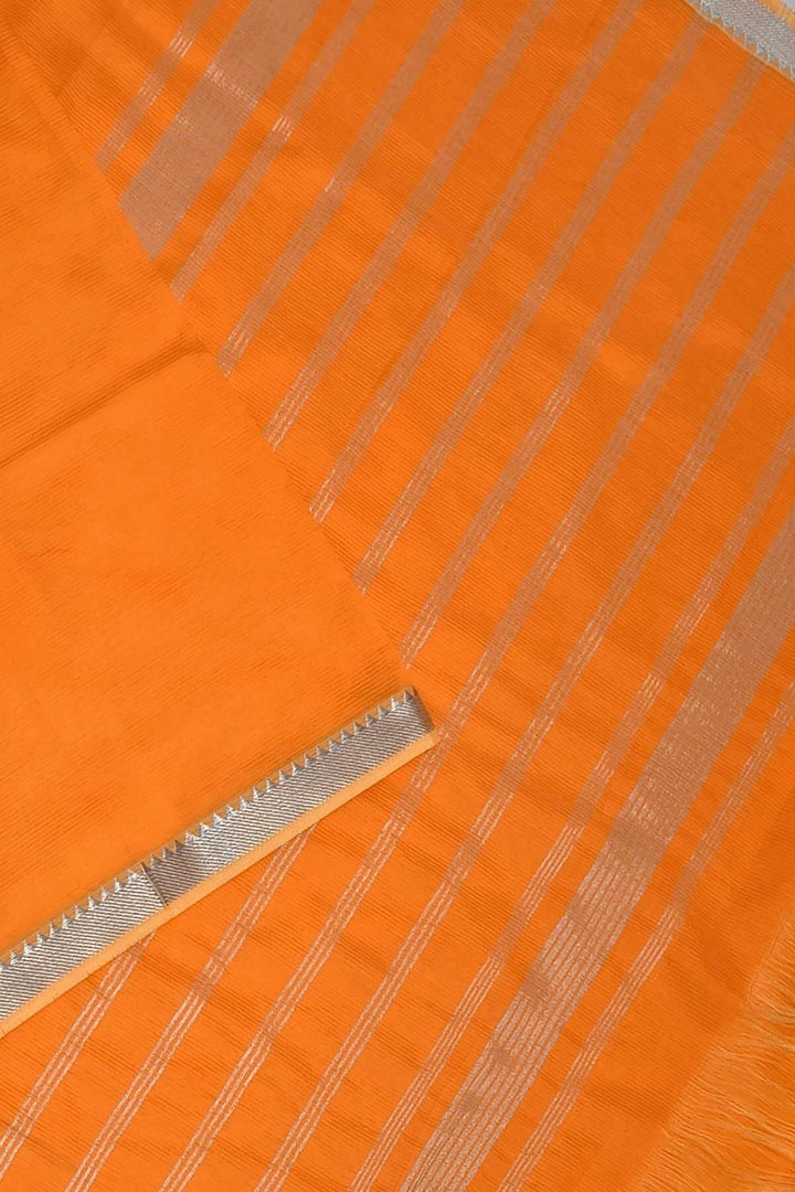 Mangalgiri silk cotton saree in orange