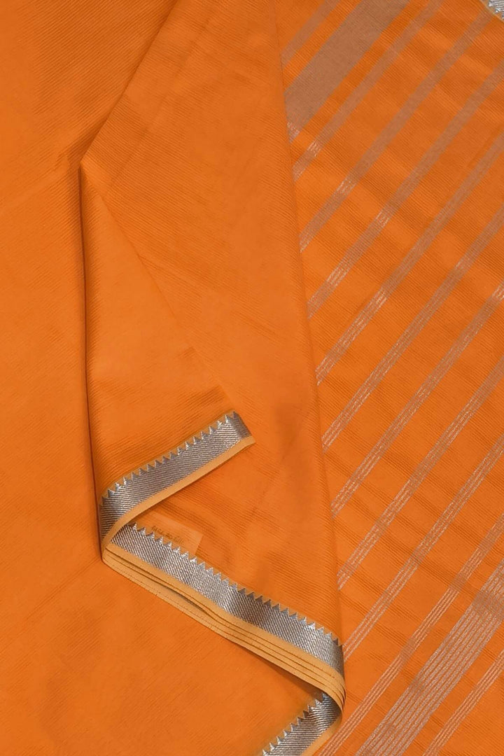 Mangalgiri silk cotton saree in orange