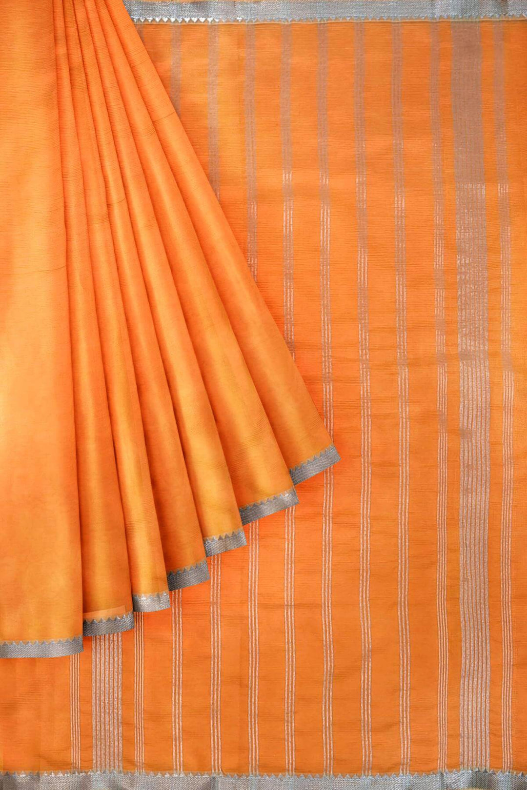 Mangalgiri silk cotton saree in orange