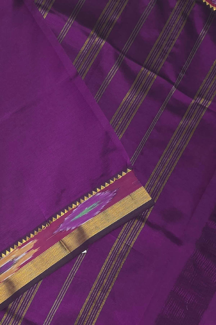 Mangalgiri silk cotton saree in violet