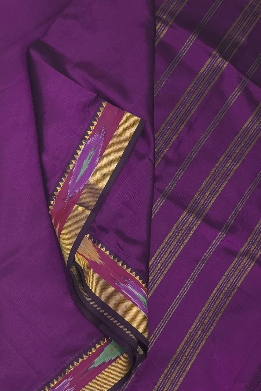 Mangalgiri silk cotton saree in violet
