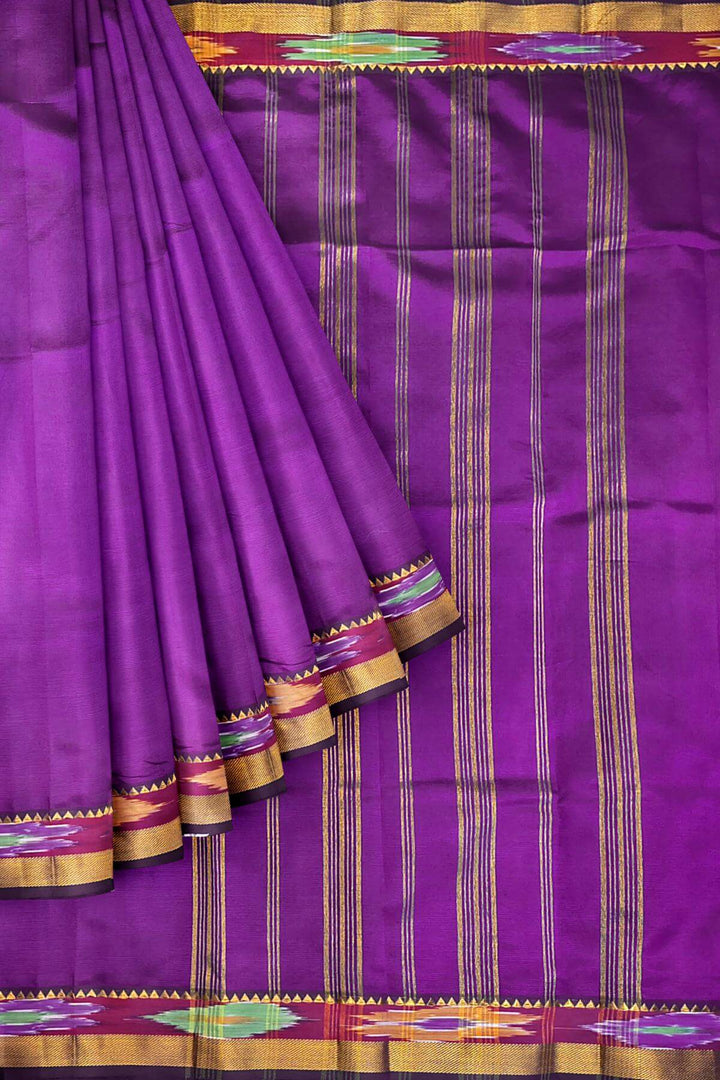 Mangalgiri silk cotton saree in violet