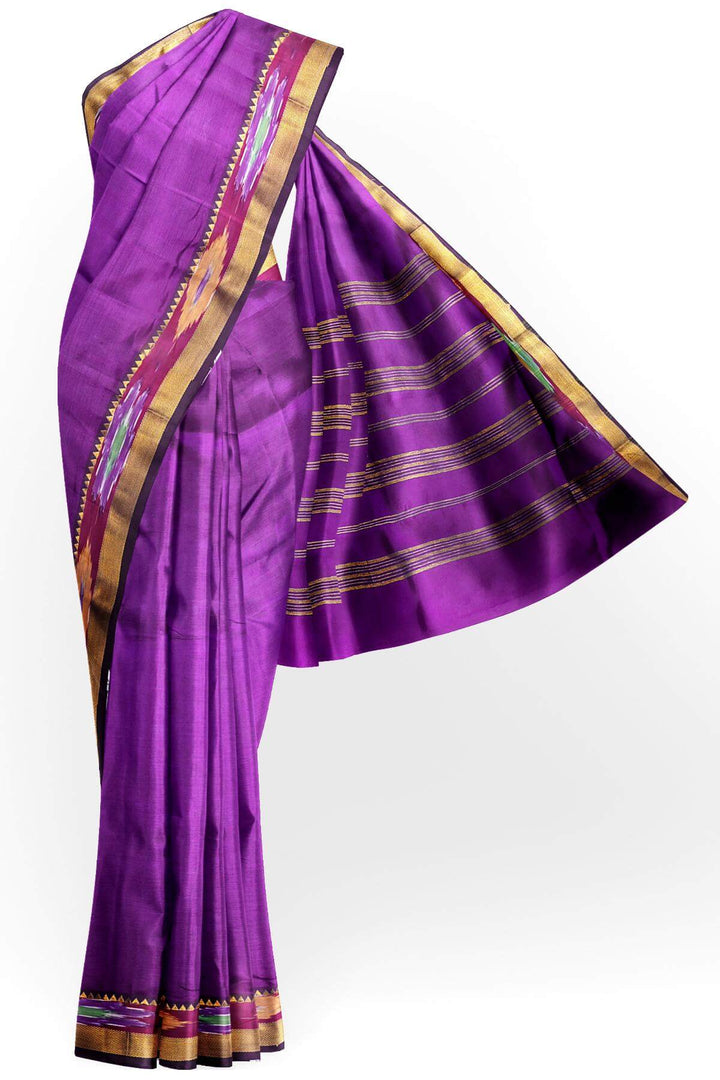 Mangalgiri silk cotton saree in violet