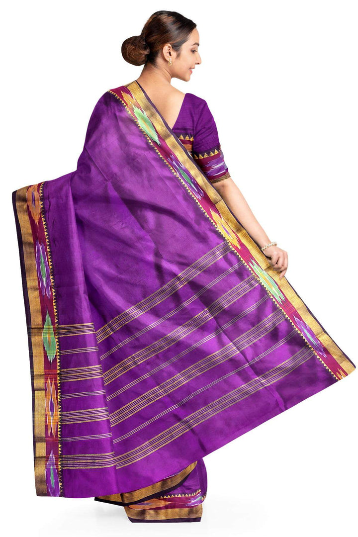 Mangalgiri silk cotton saree in violet