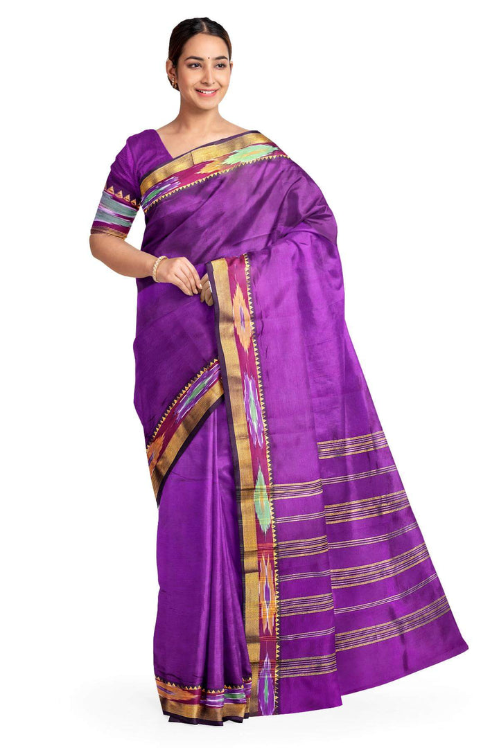 Mangalgiri silk cotton saree in violet