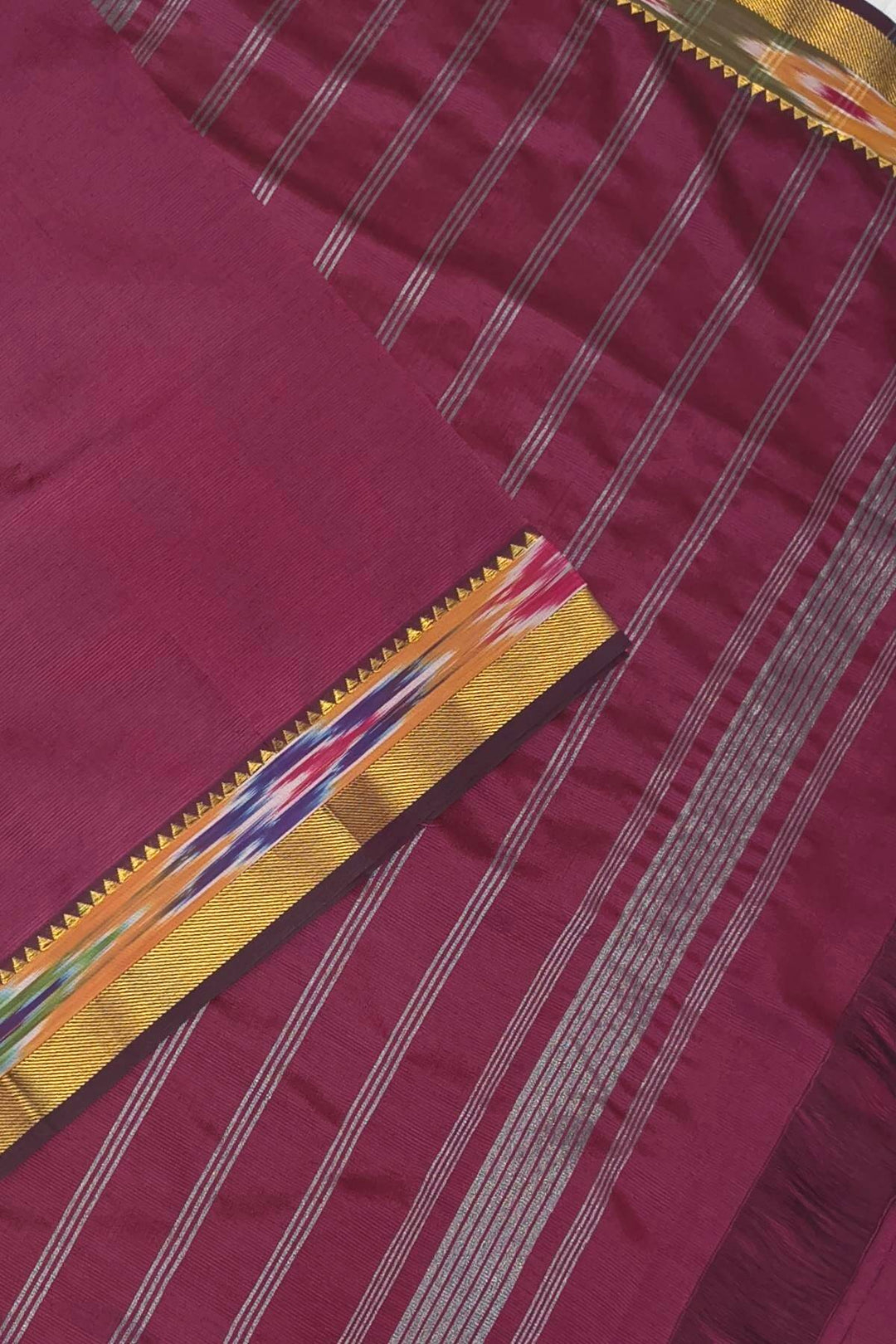 Mangalgiri silk cotton saree in magenta