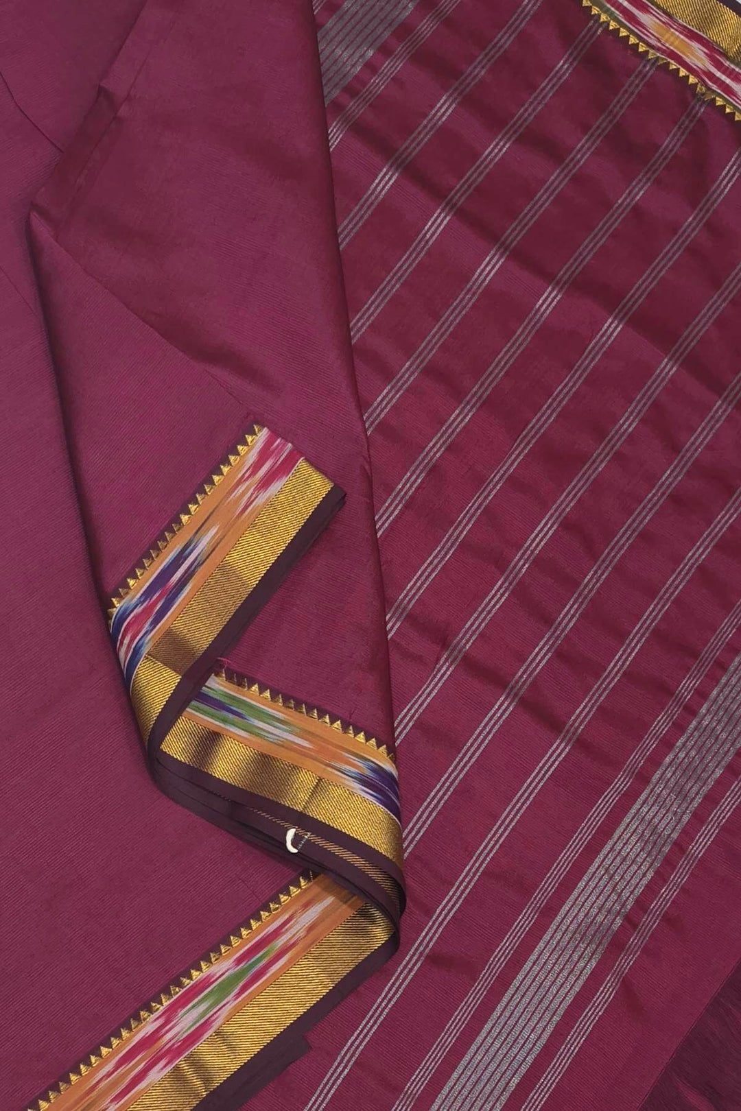 Mangalgiri silk cotton saree in magenta