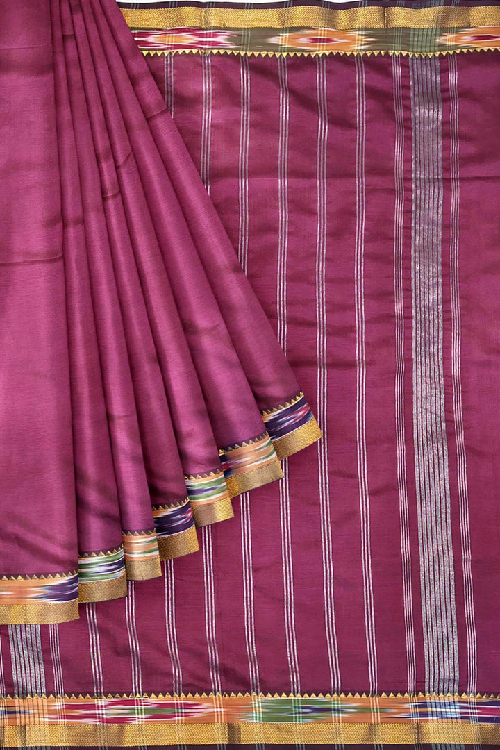 Mangalgiri silk cotton saree in magenta
