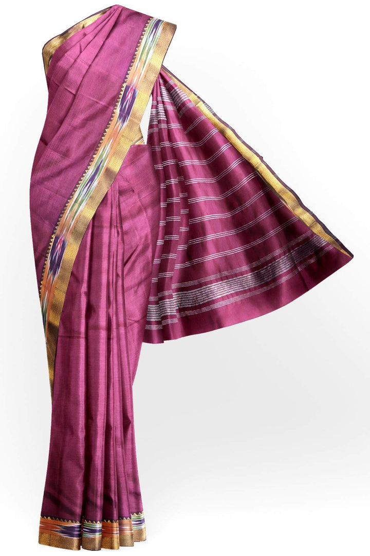 Mangalgiri silk cotton saree in magenta