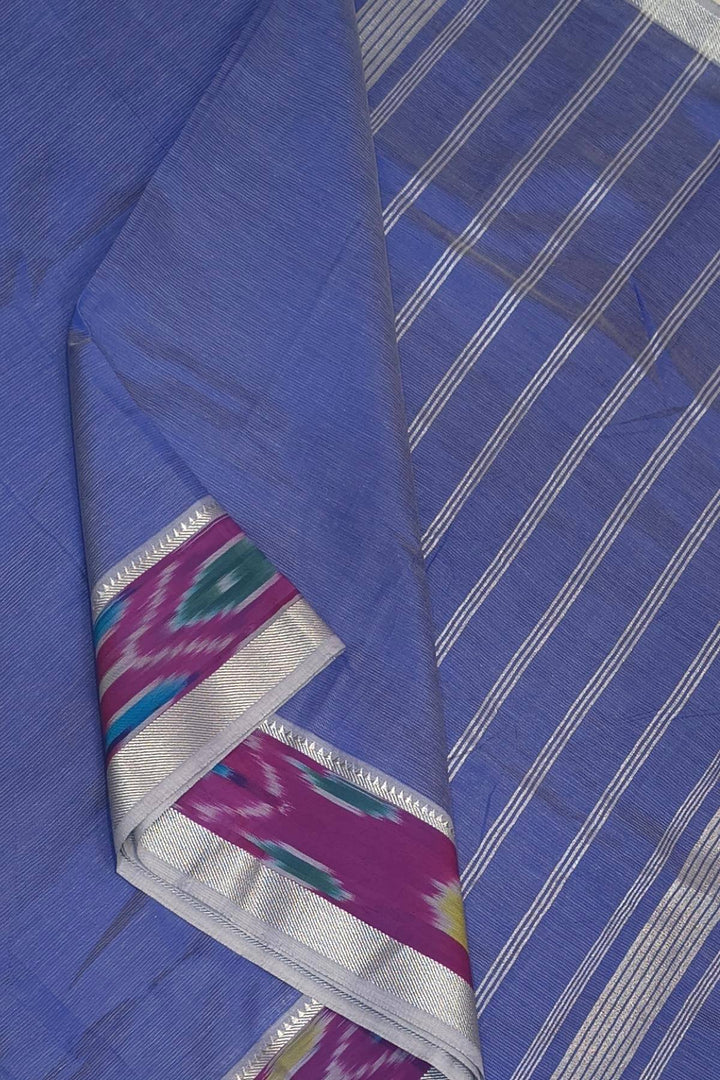 Mangalgiri silk cotton saree in surf blue