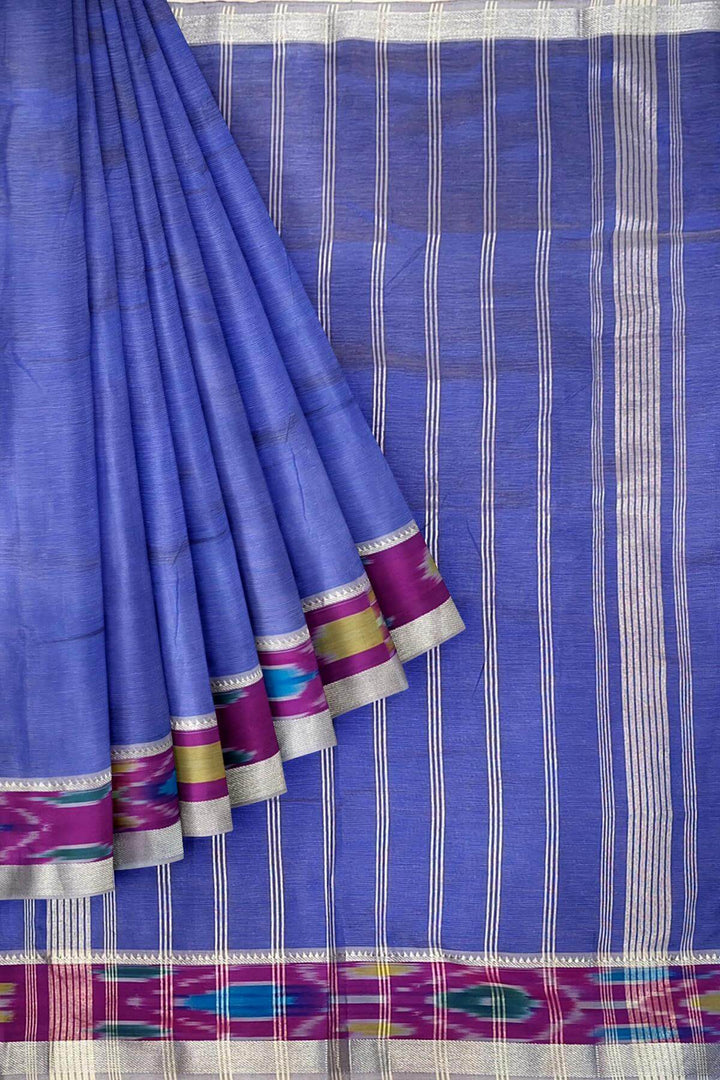 Mangalgiri silk cotton saree in surf blue