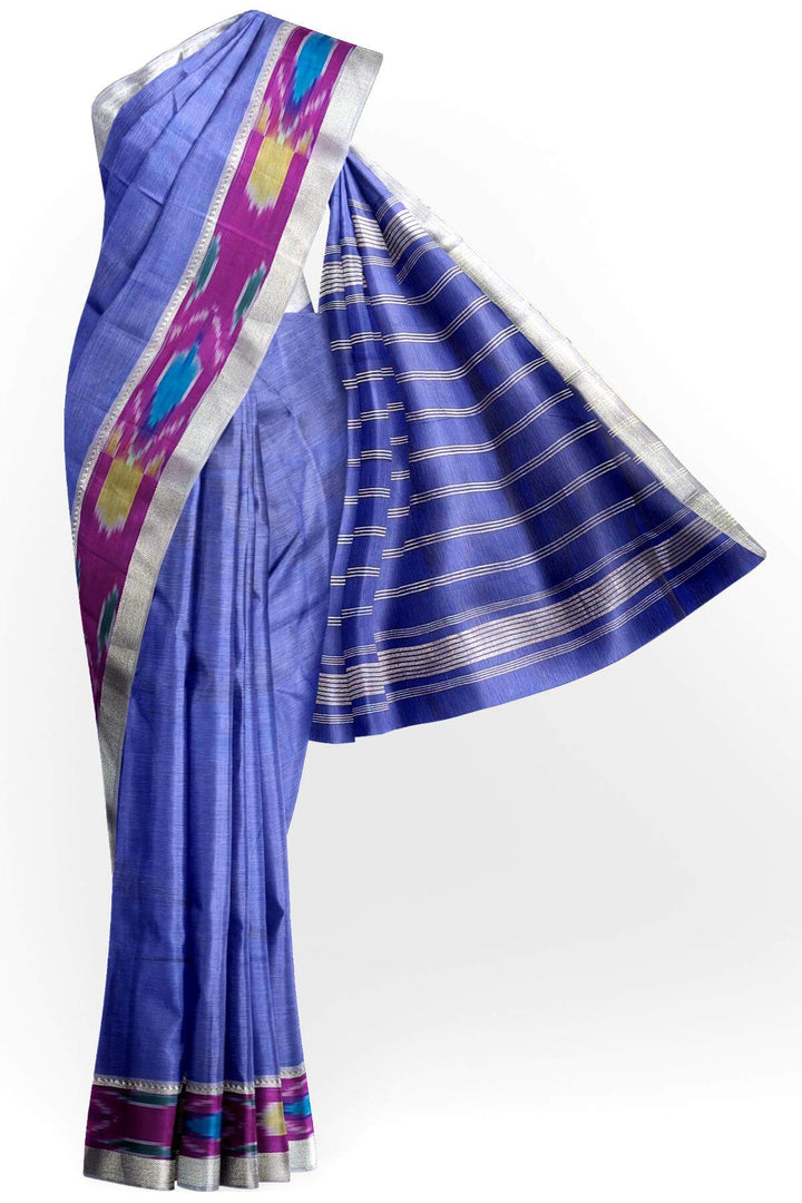 Mangalgiri silk cotton saree in surf blue
