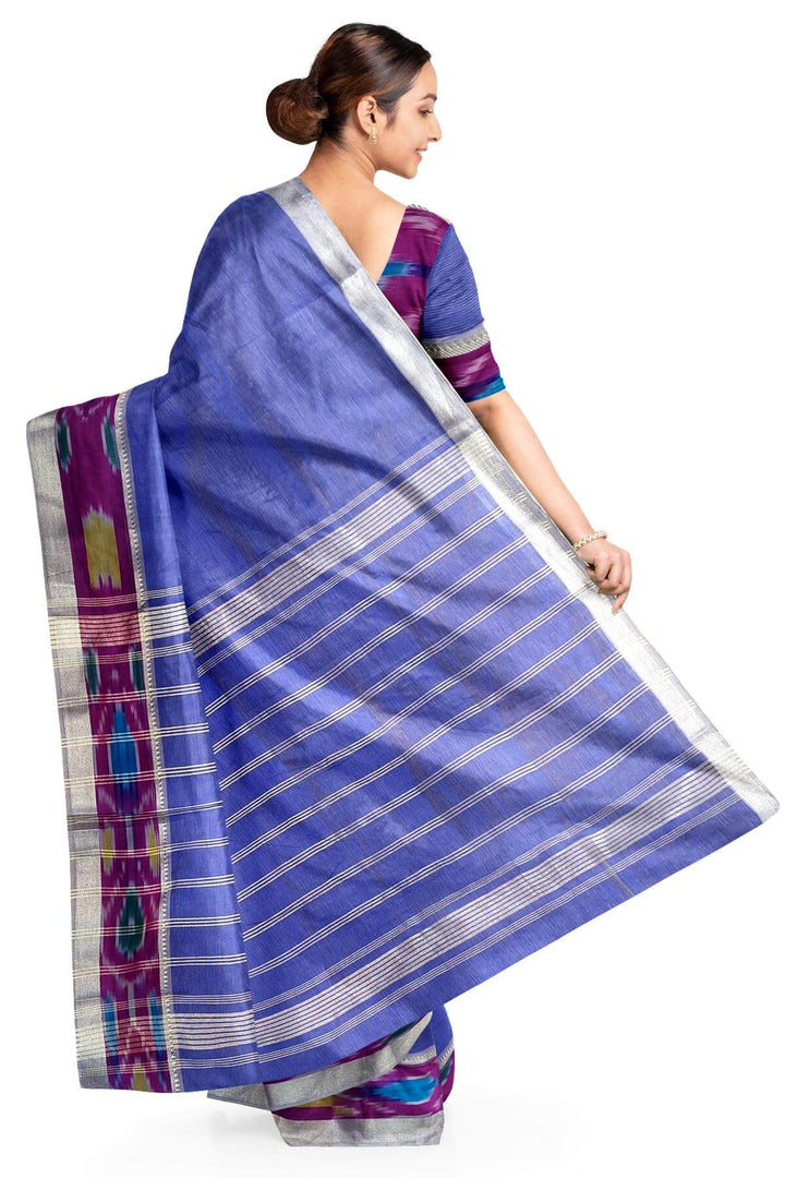 Mangalgiri silk cotton saree in surf blue