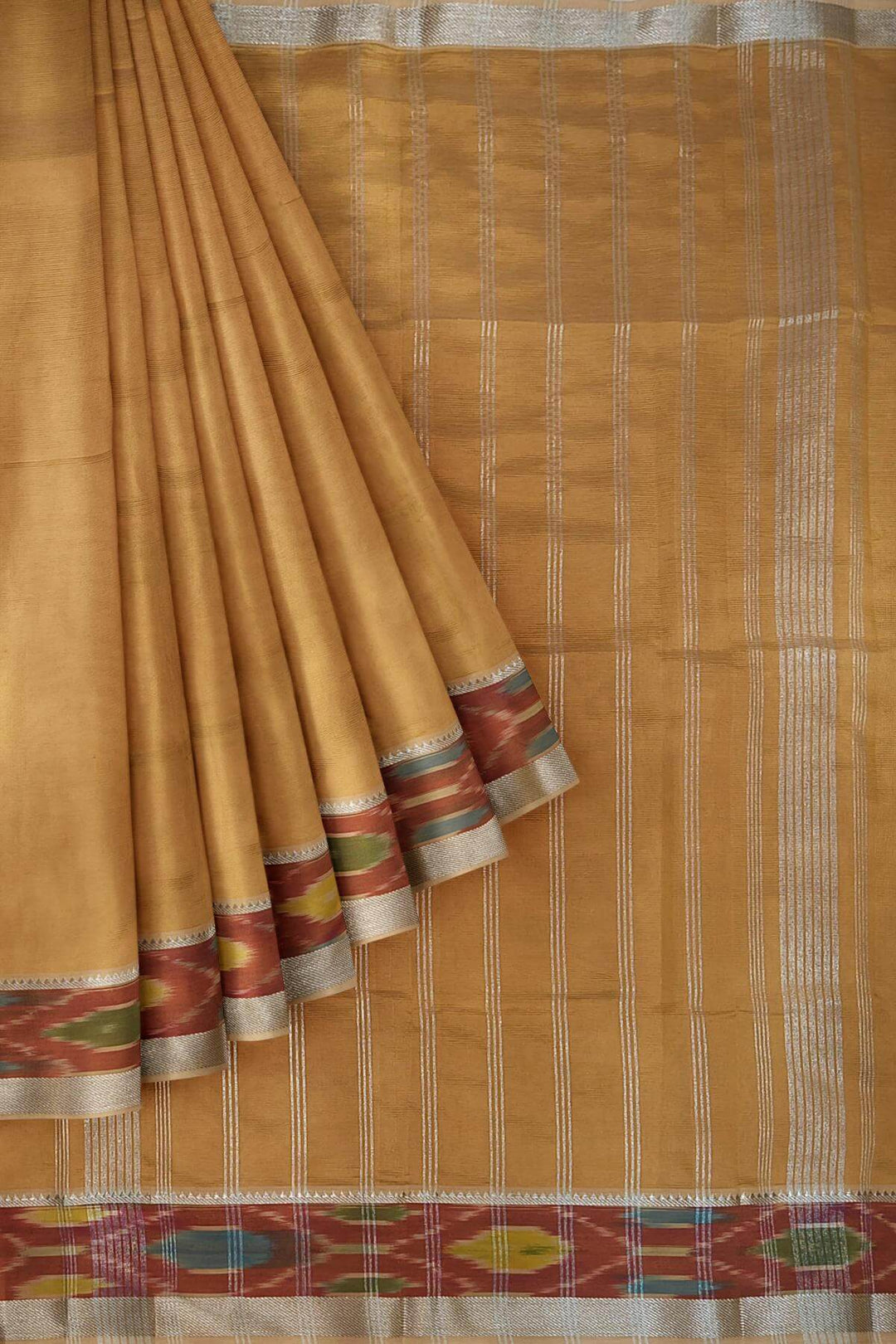 Mangalgiri silk cotton saree in sandalwood