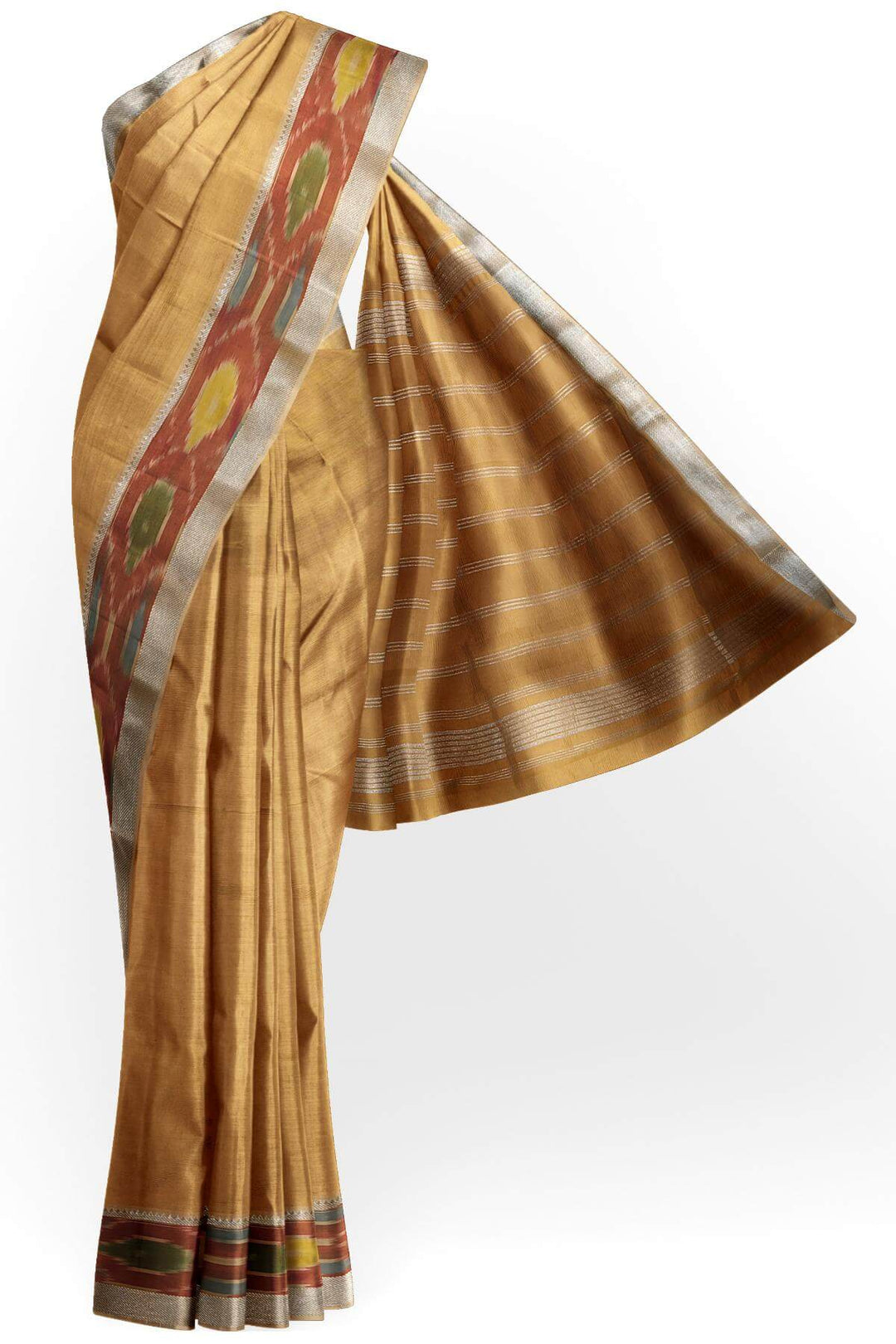 Mangalgiri silk cotton saree in sandalwood