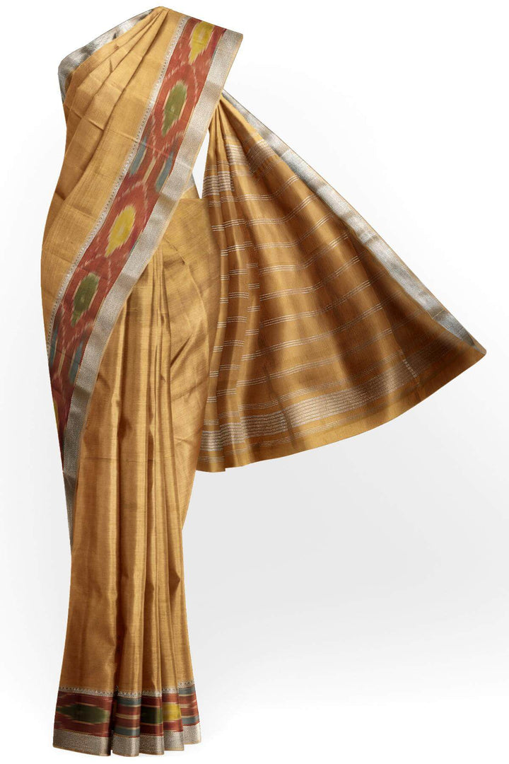 Mangalgiri silk cotton saree in sandalwood