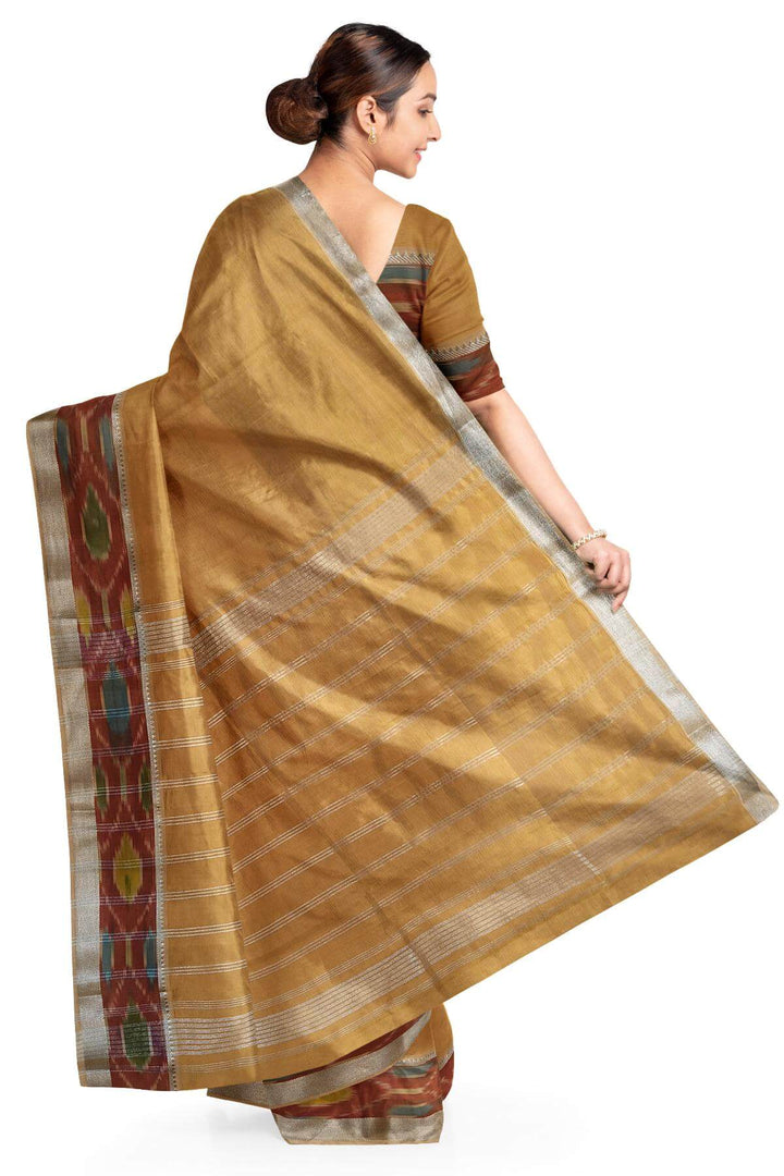 Mangalgiri silk cotton saree in sandalwood