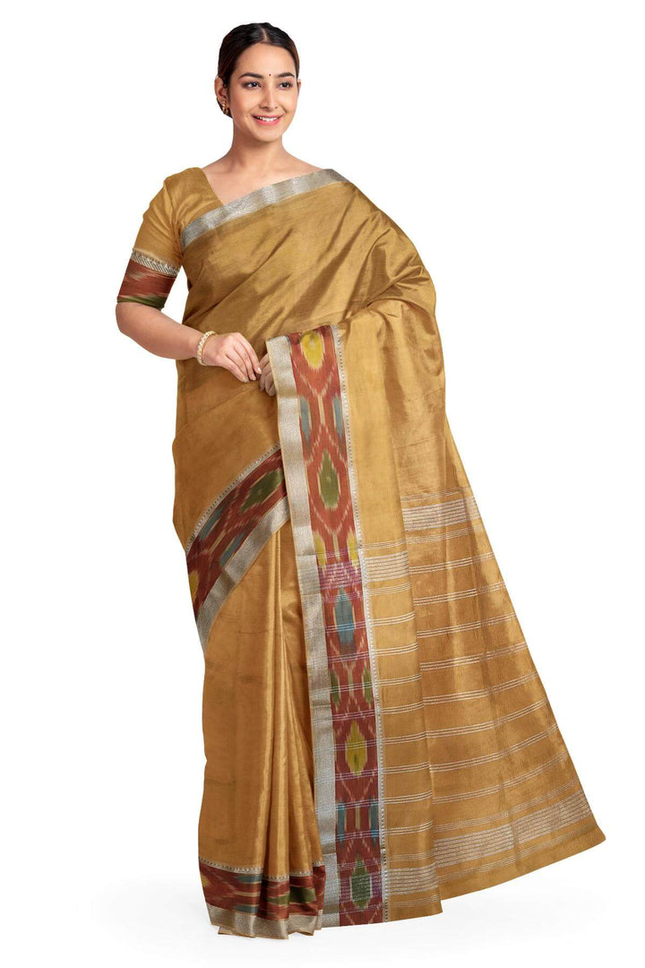 Mangalgiri silk cotton saree in sandalwood