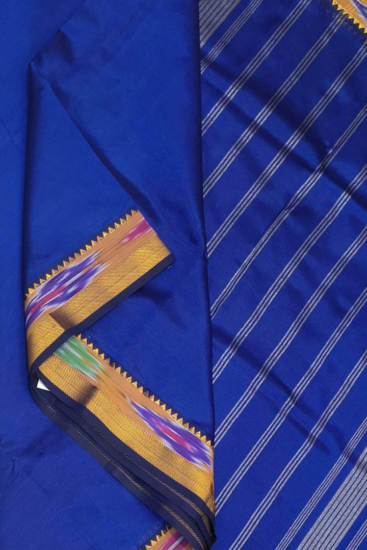 Mangalgiri silk cotton saree in blue