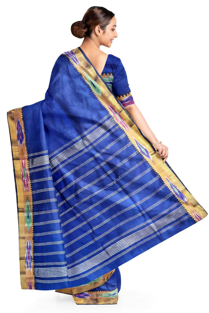 Mangalgiri silk cotton saree in blue