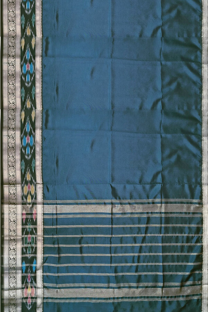 Mangalgiri silk cotton saree in peacock  blue