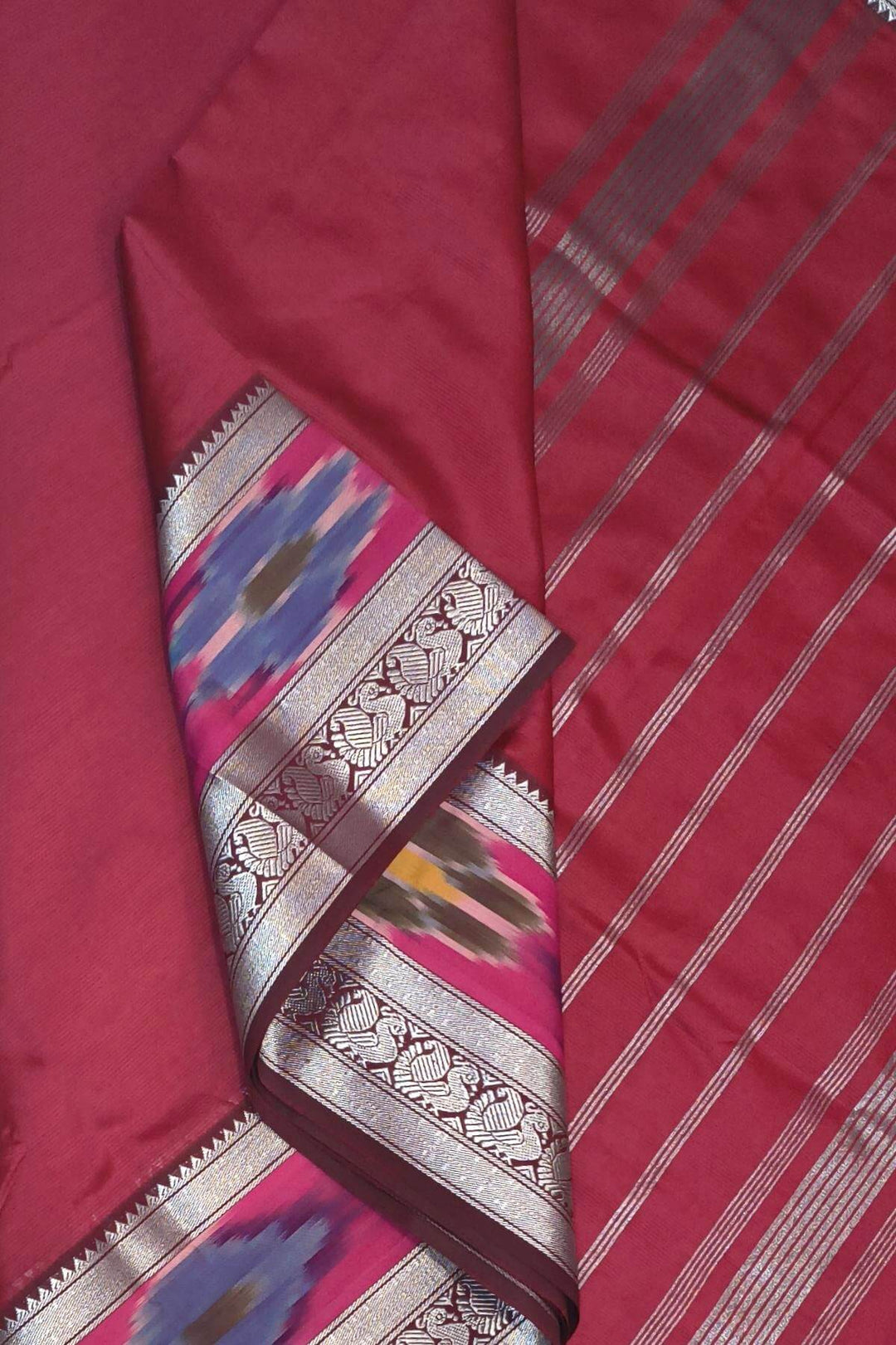 Mangalgiri silk cotton saree in maroon