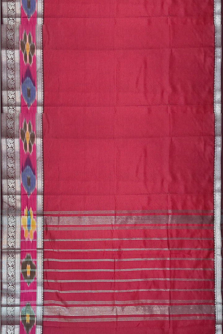 Mangalgiri silk cotton saree in maroon