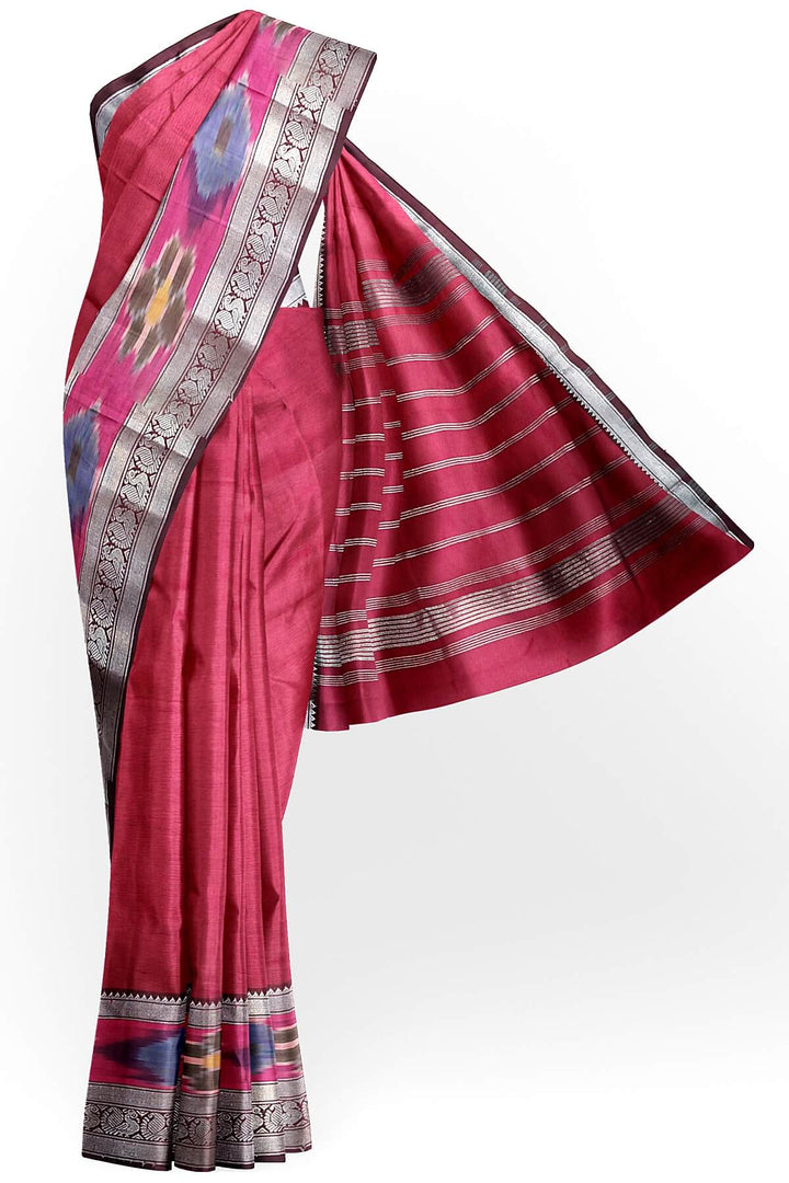 Mangalgiri silk cotton saree in maroon
