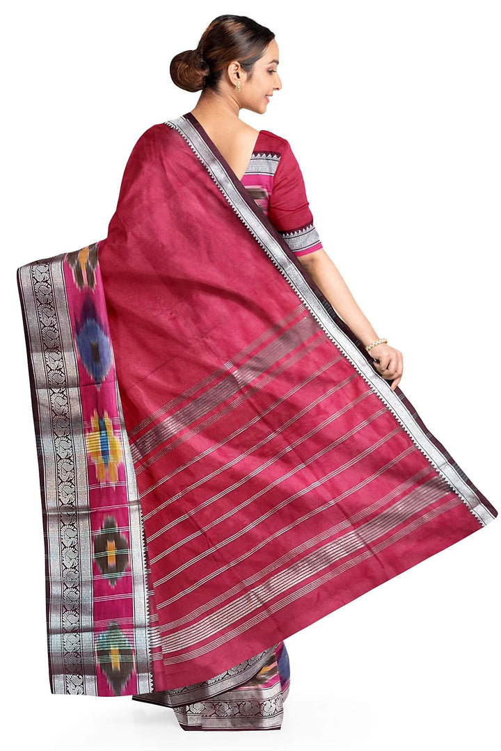 Mangalgiri silk cotton saree in maroon