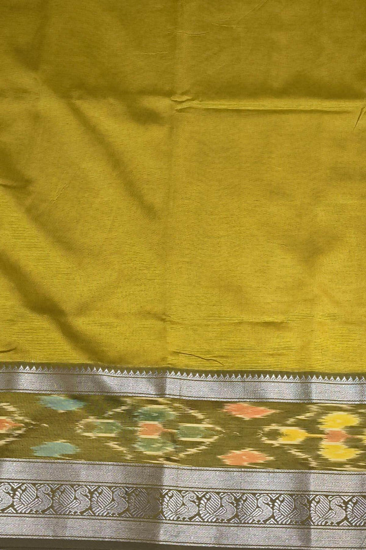 Mangalgiri silk cotton saree in mehndi green