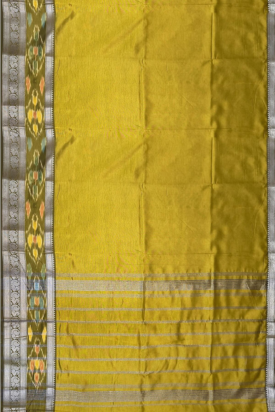 Mangalgiri silk cotton saree in mehndi green