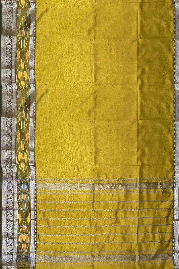 Mangalgiri silk cotton saree in mehndi green