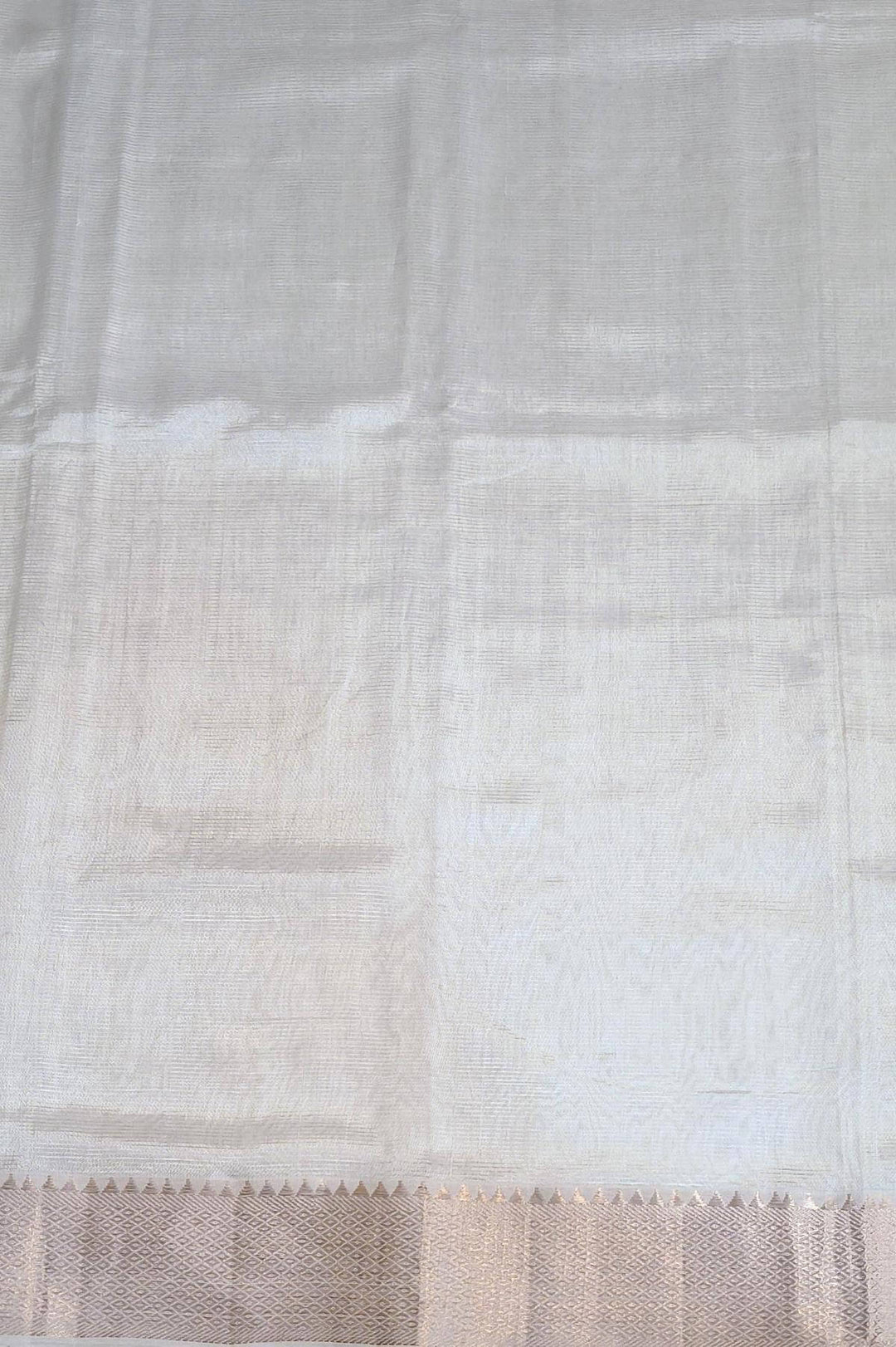 Mangalgiri silk cotton saree in  white with big border