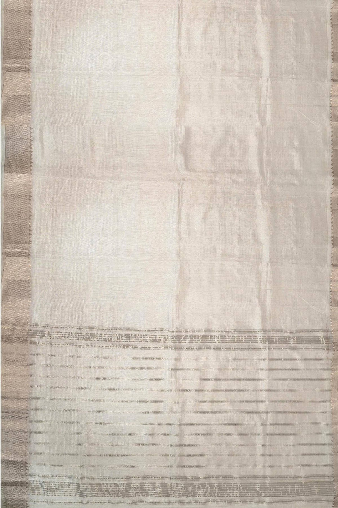 Mangalgiri silk cotton saree in  white with big border