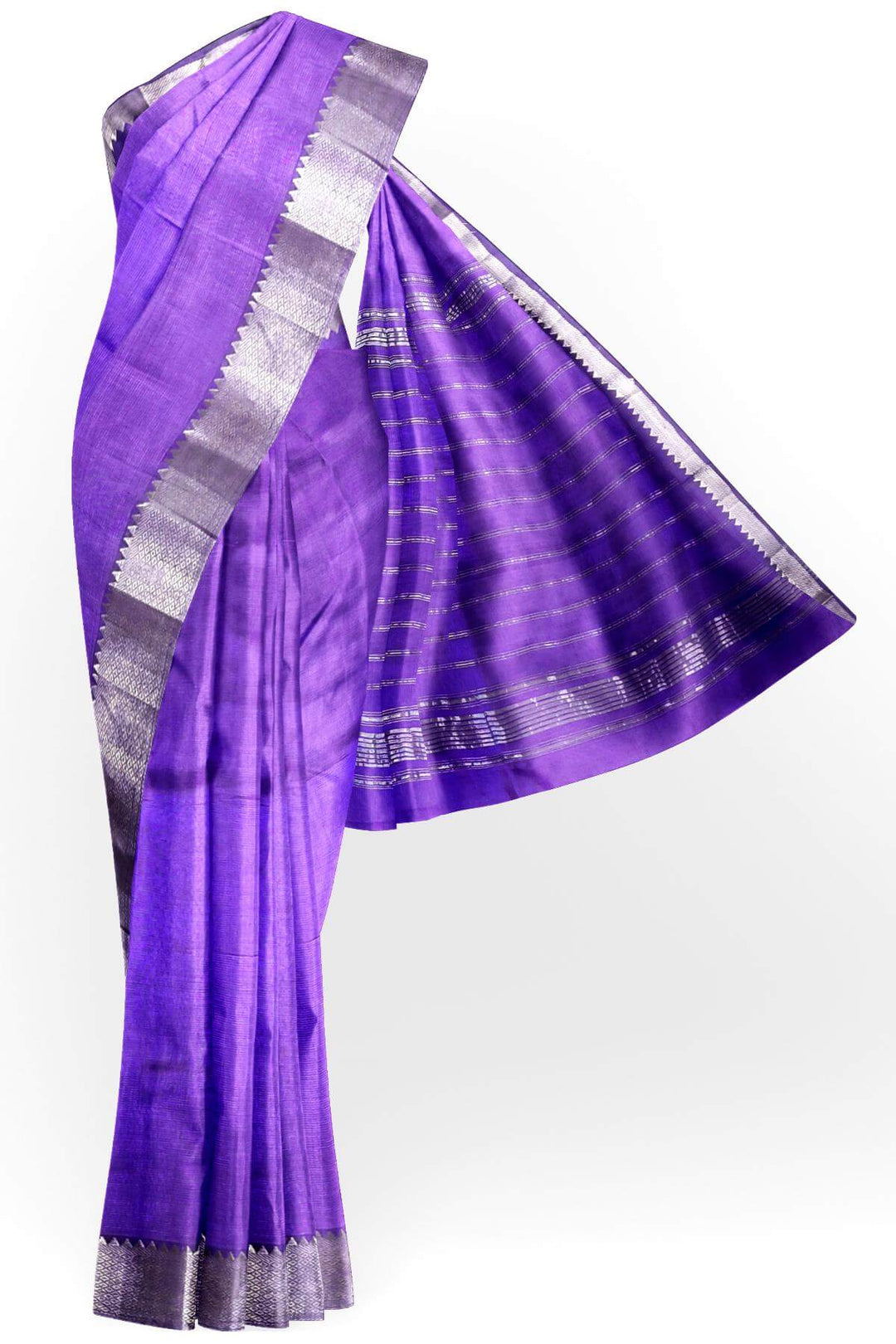 Mangalgiri silk cotton saree in   blue with big border