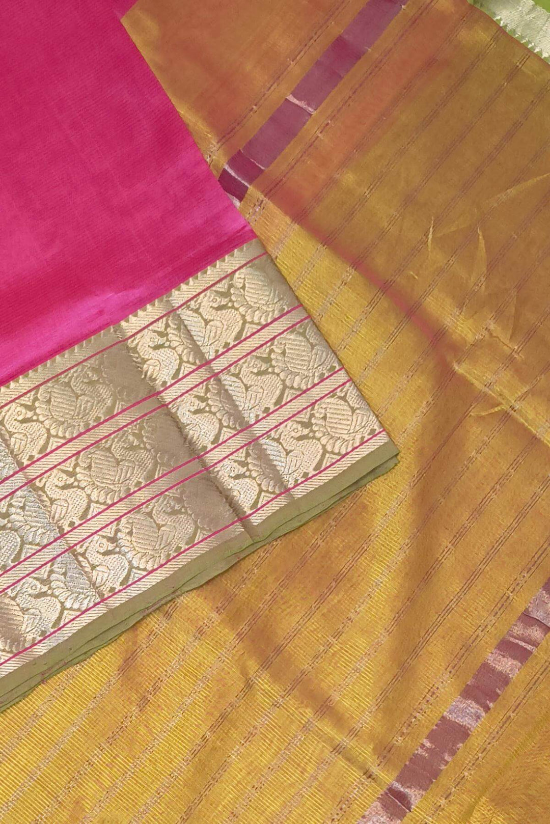Mangalgiri silk cotton saree in pink