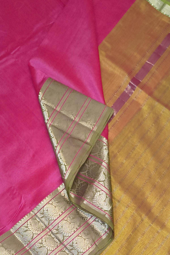 Mangalgiri silk cotton saree in pink