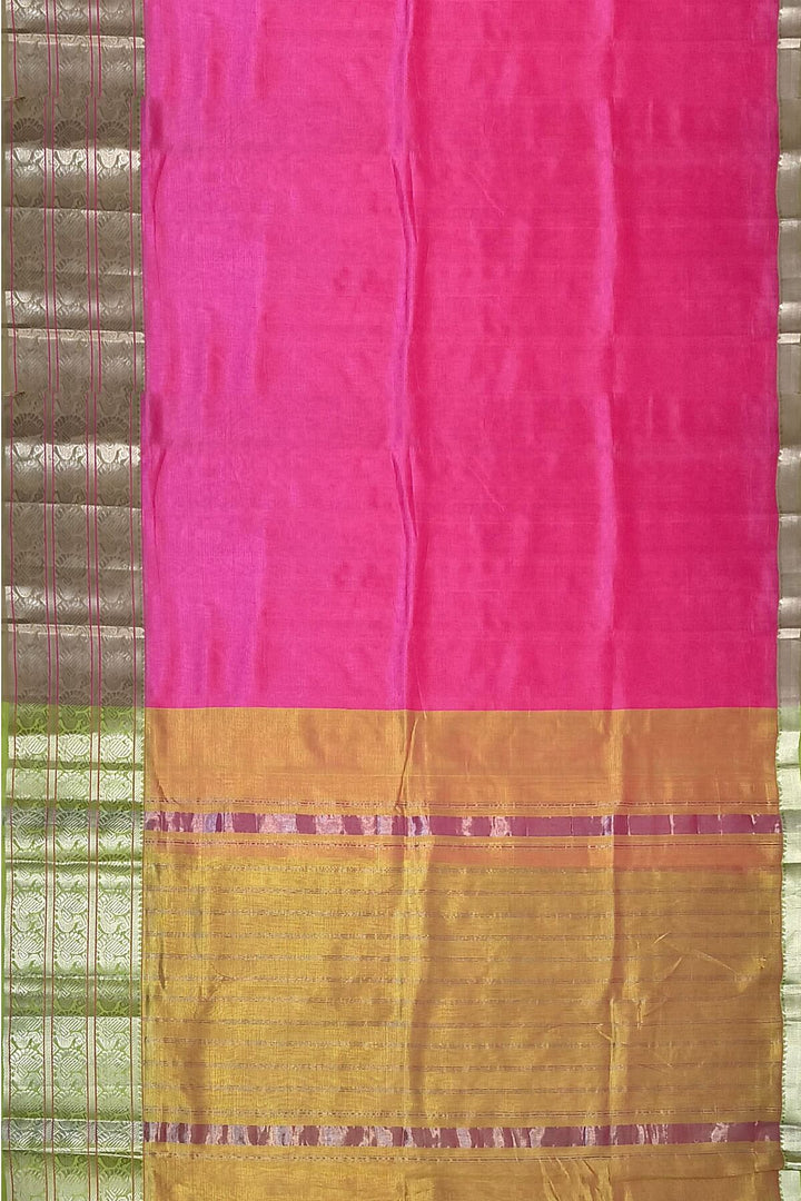 Mangalgiri silk cotton saree in pink