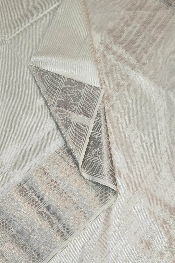 Mangalgiri silk cotton saree in white