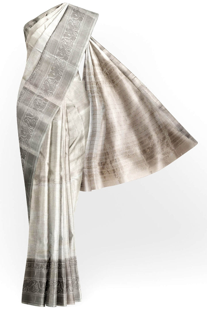 Mangalgiri silk cotton saree in white